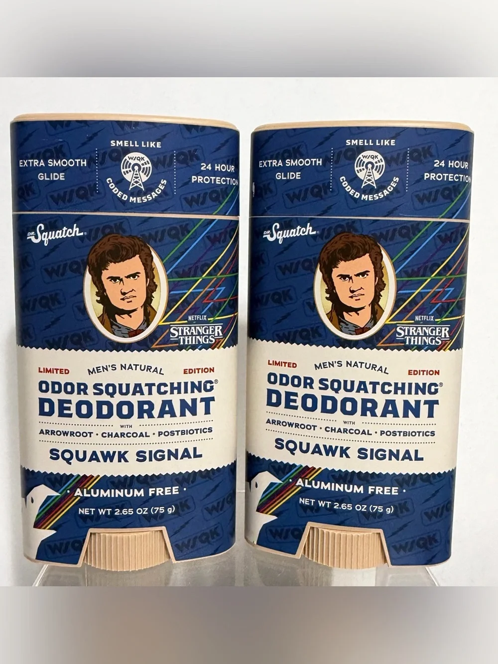 {2 Pack} Dr Squatch Stranger Things Limited Edition SQUAWK SIGNAL Deodorant NEW
